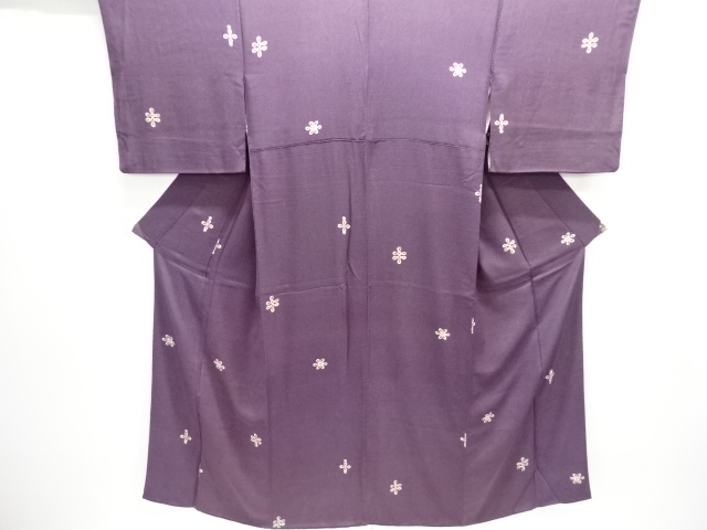 アンティーク　錦紗抽象花模様着物